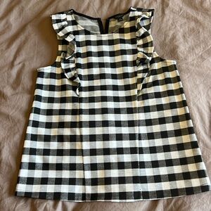Black and White Sleeveless Top, Gingham print